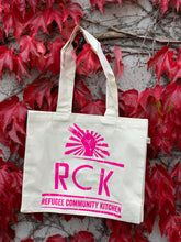 Load image into Gallery viewer, Refugee Community Kitchen Organic new RCK Tote - bigger, stronger and brighter!
