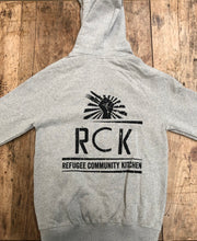 Load image into Gallery viewer, Refugee Community Kitchen Logo Zipped Hoodie