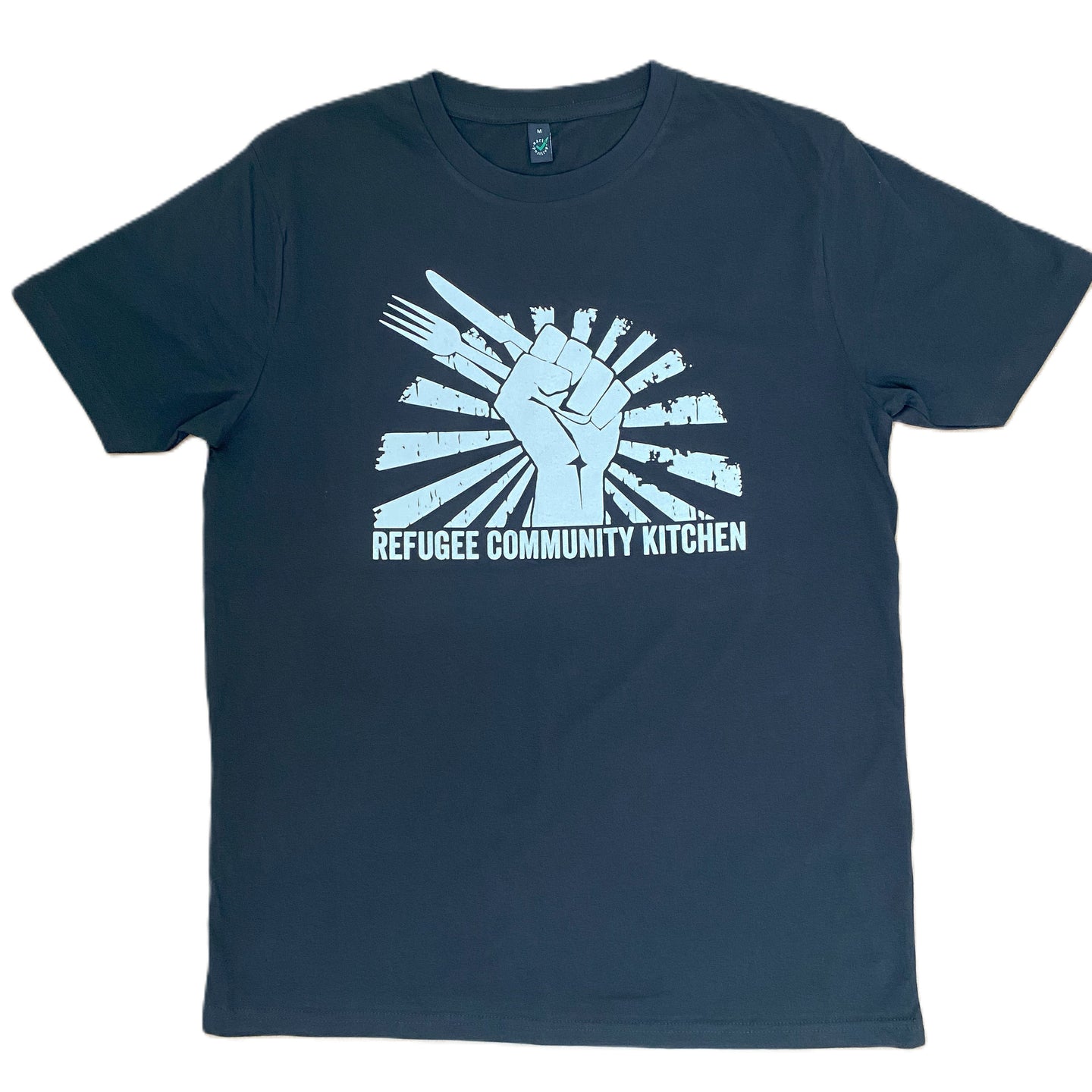 Refugee Community Kitchen Logo 100% organic cotton T-Shirt -New colour combinations!