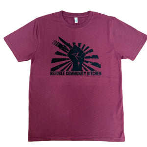 Refugee Community Kitchen Logo 100% organic cotton T-Shirt -New colour combinations!