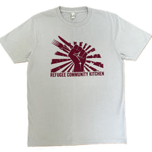 Load image into Gallery viewer, Refugee Community Kitchen Logo 100% organic cotton T-Shirt -New colour combinations!