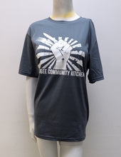 Load image into Gallery viewer, Refugee Community Kitchen Logo 100% organic cotton T-Shirt -New colour combinations!