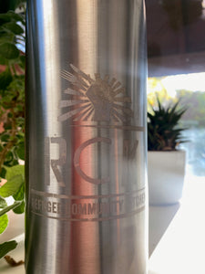 Refugee Community Kitchen 750ml Double Walled Insulated Silver Stainless Steel Water Bottle