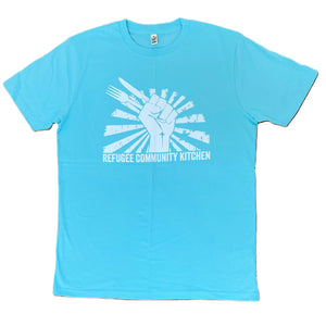 Refugee Community Kitchen Logo 100% organic cotton T-Shirt -New colour combinations!