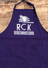 Load image into Gallery viewer, Refugee Community Kitchen Professional Chef Apron - Red, Blue, Black, Purple, Dark Navy Blue or White